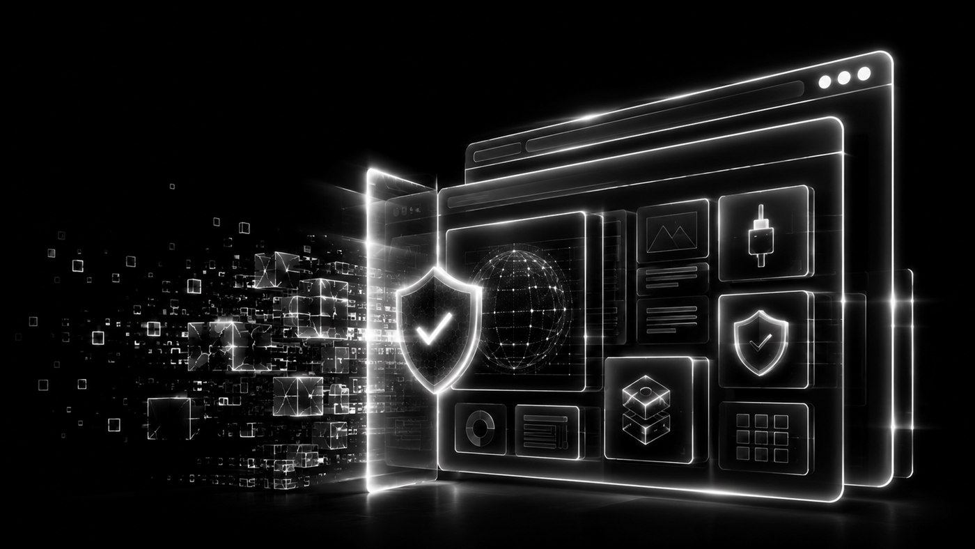 Dark browser security review illustration representing manual validation and recon review