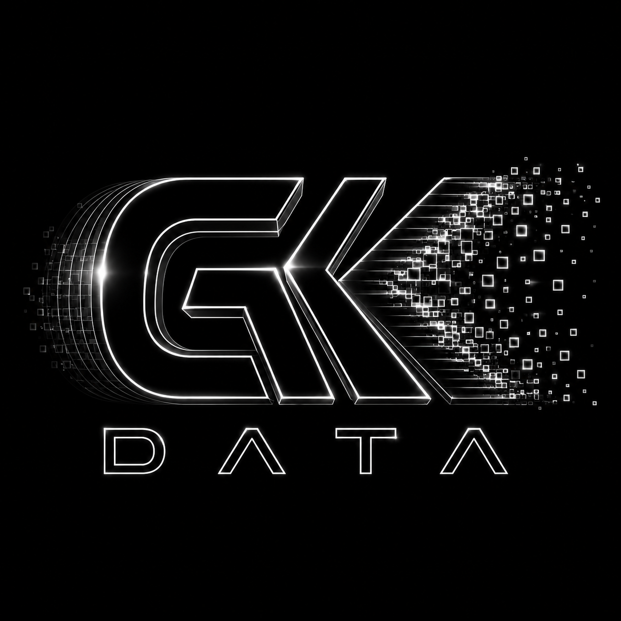 GK Data neon logo mark